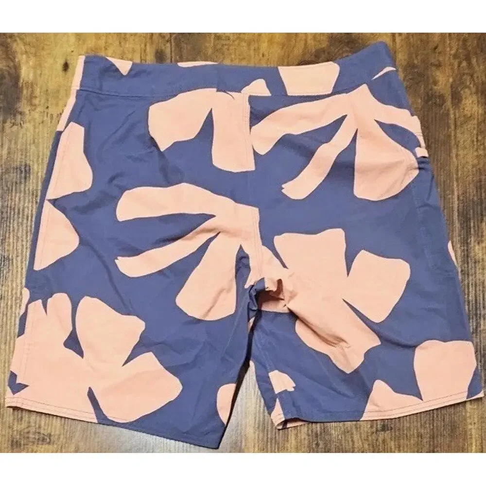 Outerknown Board Shorts Mens 32 Blue Peach Floral Print Swim Trunks‎ Shorts